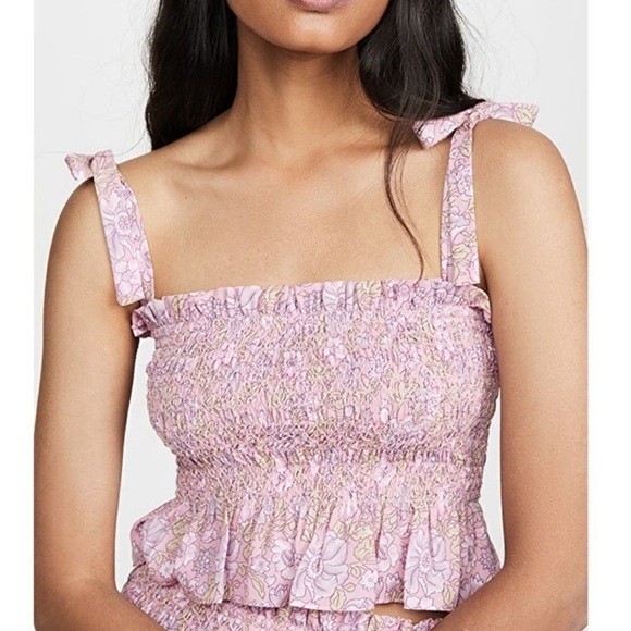 Likely Riviera Pink Floral Crop To Size S - Picture 1 of 8